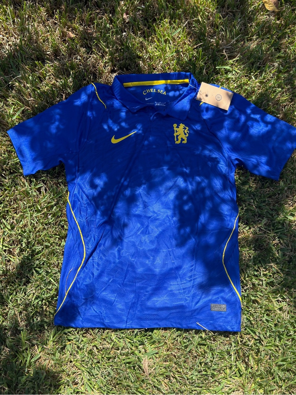 Chelsea Short-Sleeve Men's Soccer Jersey in Blue with Yellow Accents by Nike